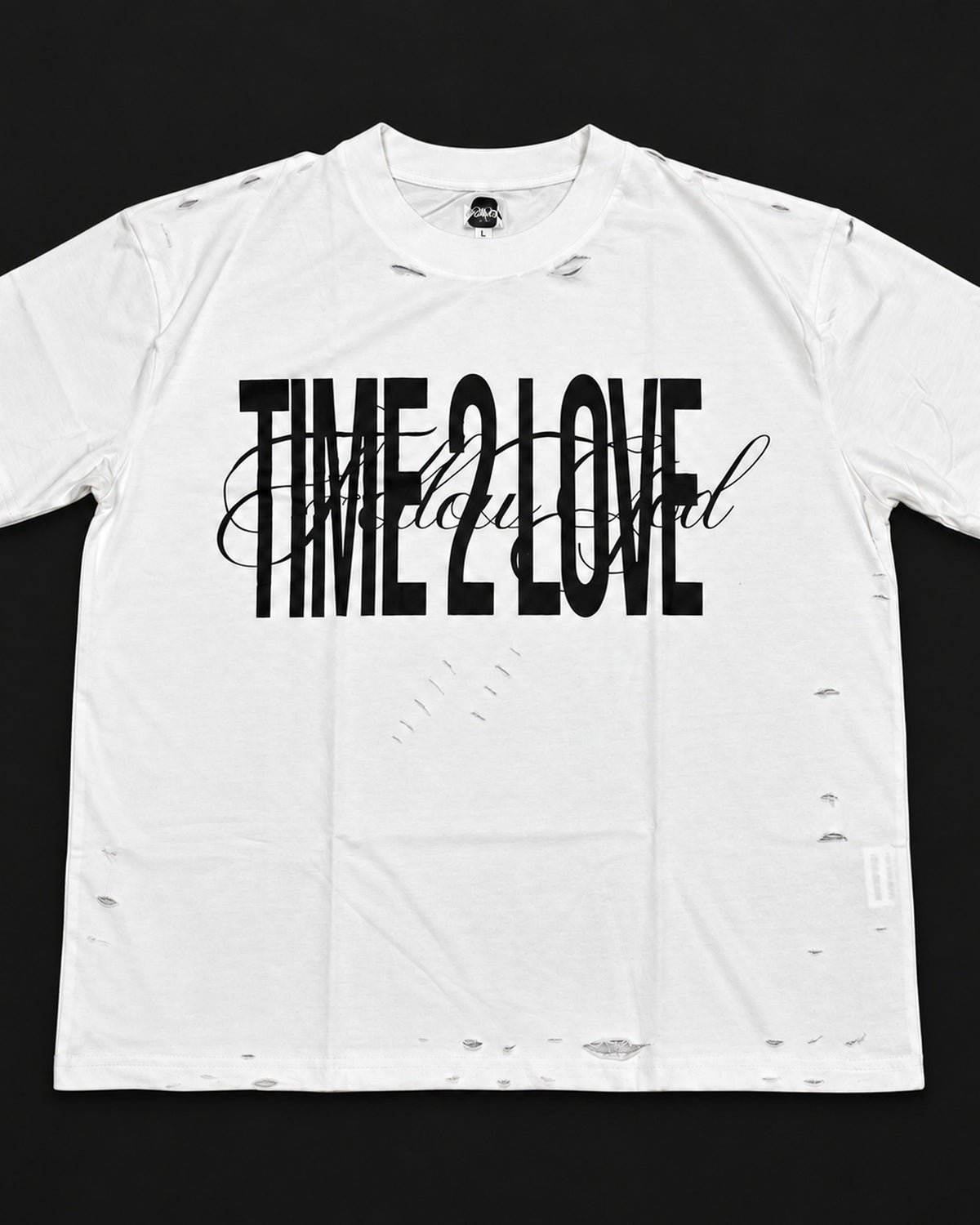 TIME2LOVE Distressed Tee