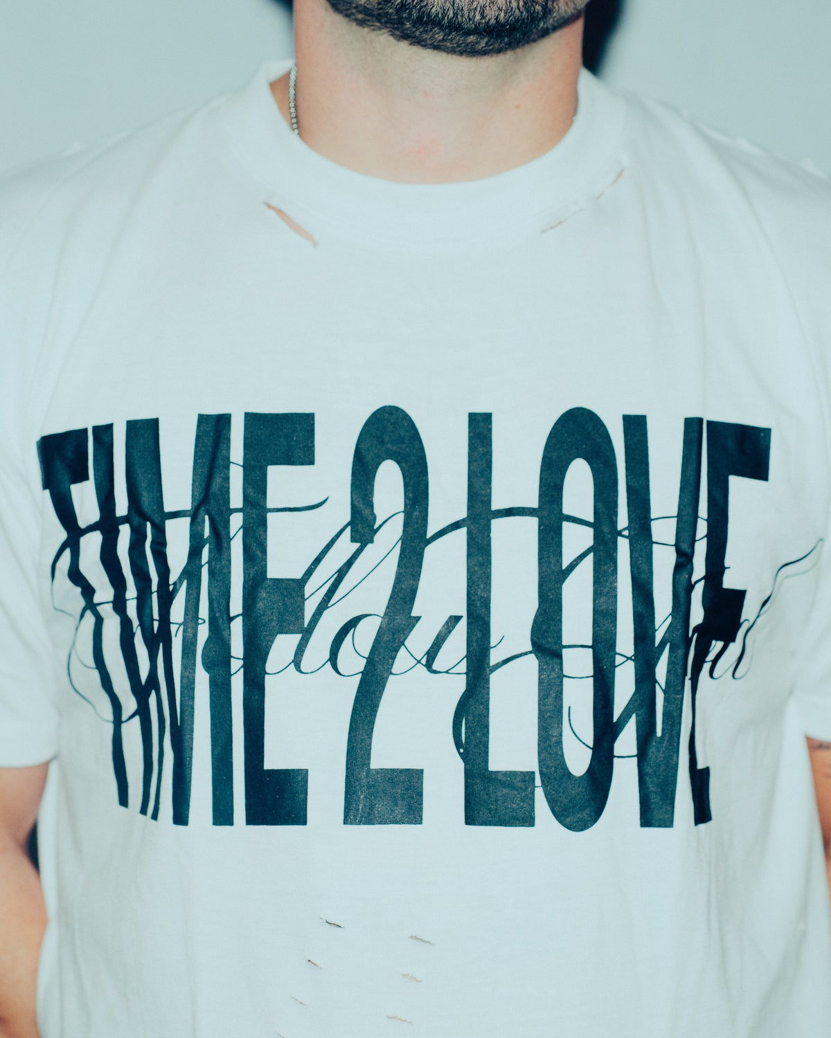 TIME2LOVE Distressed Tee